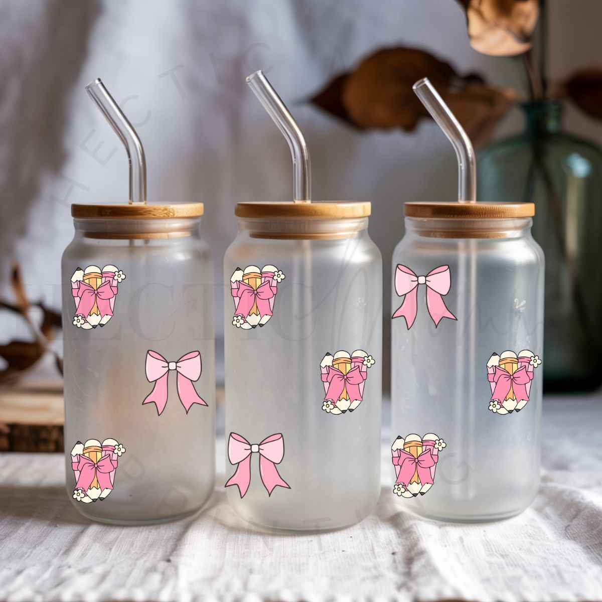 COQUETTE PENCILS & BOWS - UV DTF