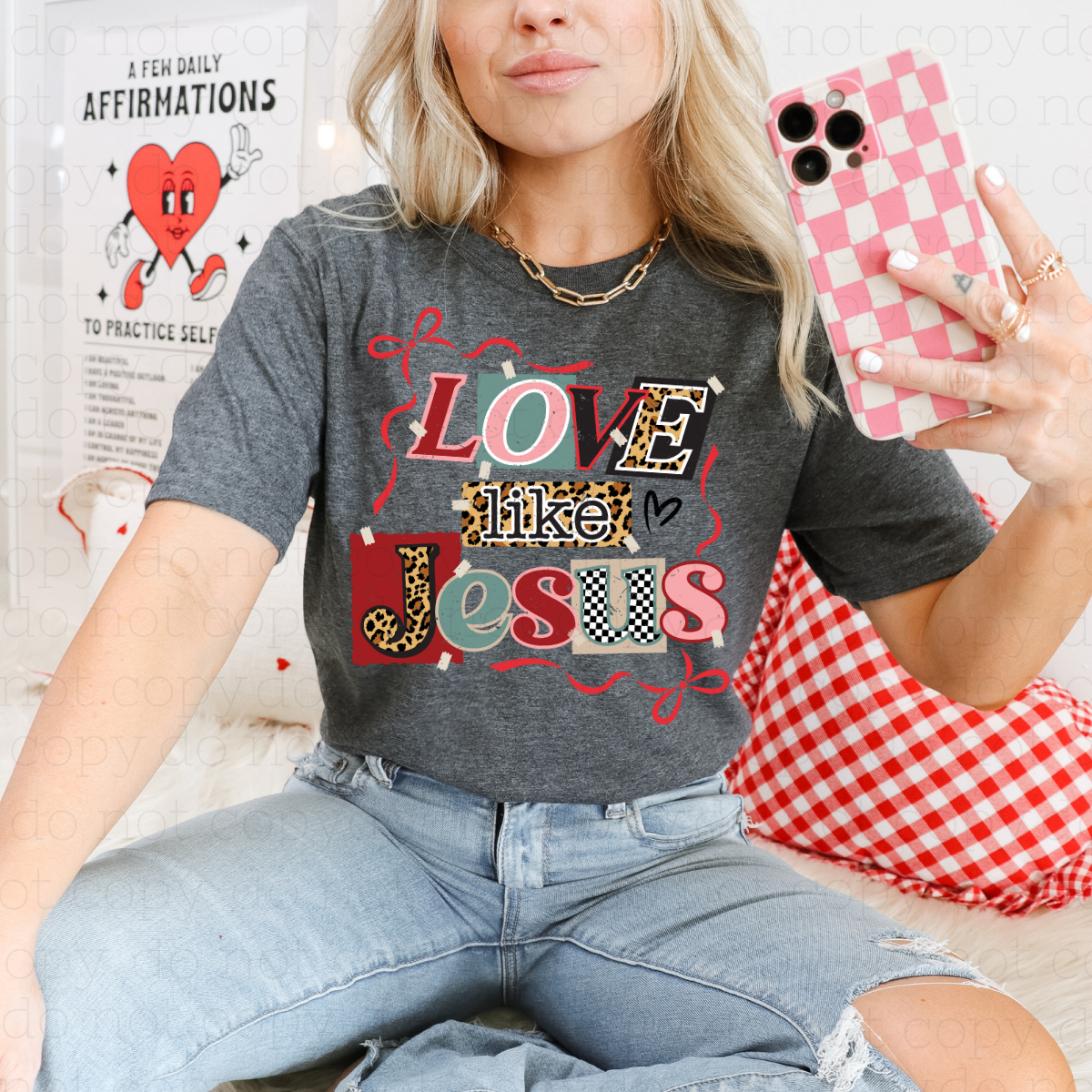 COQUETTE LOVE LIKE JESUS - DTF TRANSFER