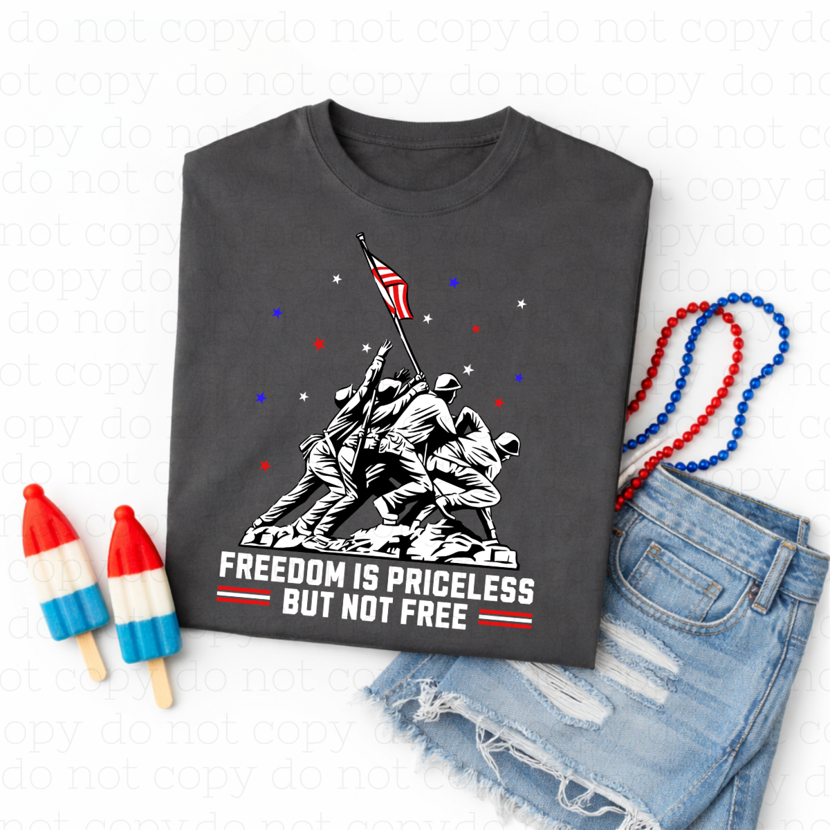 FREEDOM IS PRICELESS BUT NOT FREE - DTF TRANSFER - Hectic Momma Printing