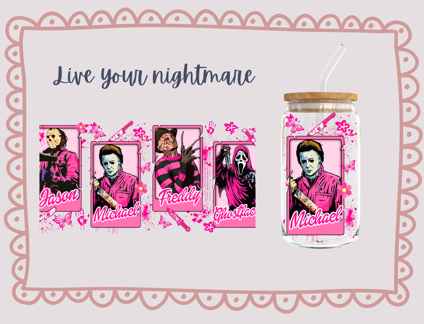 Live Your Nightmare - UV DTF - Hectic Momma Printing