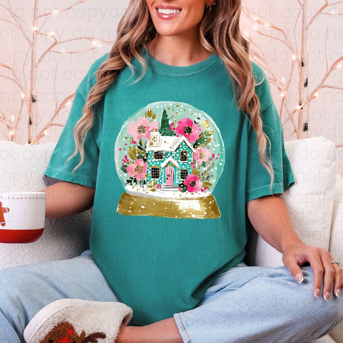 WATERCOLOR FLORAL SNOWGLOBE - DTF TRANSFER