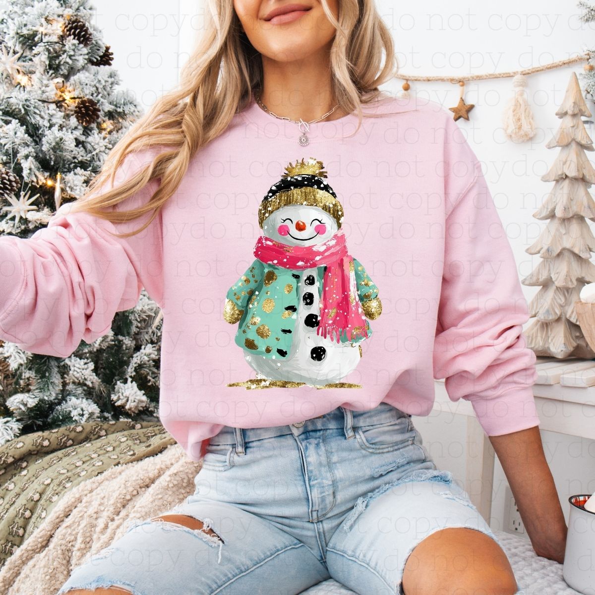 WATERCOLOR SNOWMAN - DTF TRANSFER