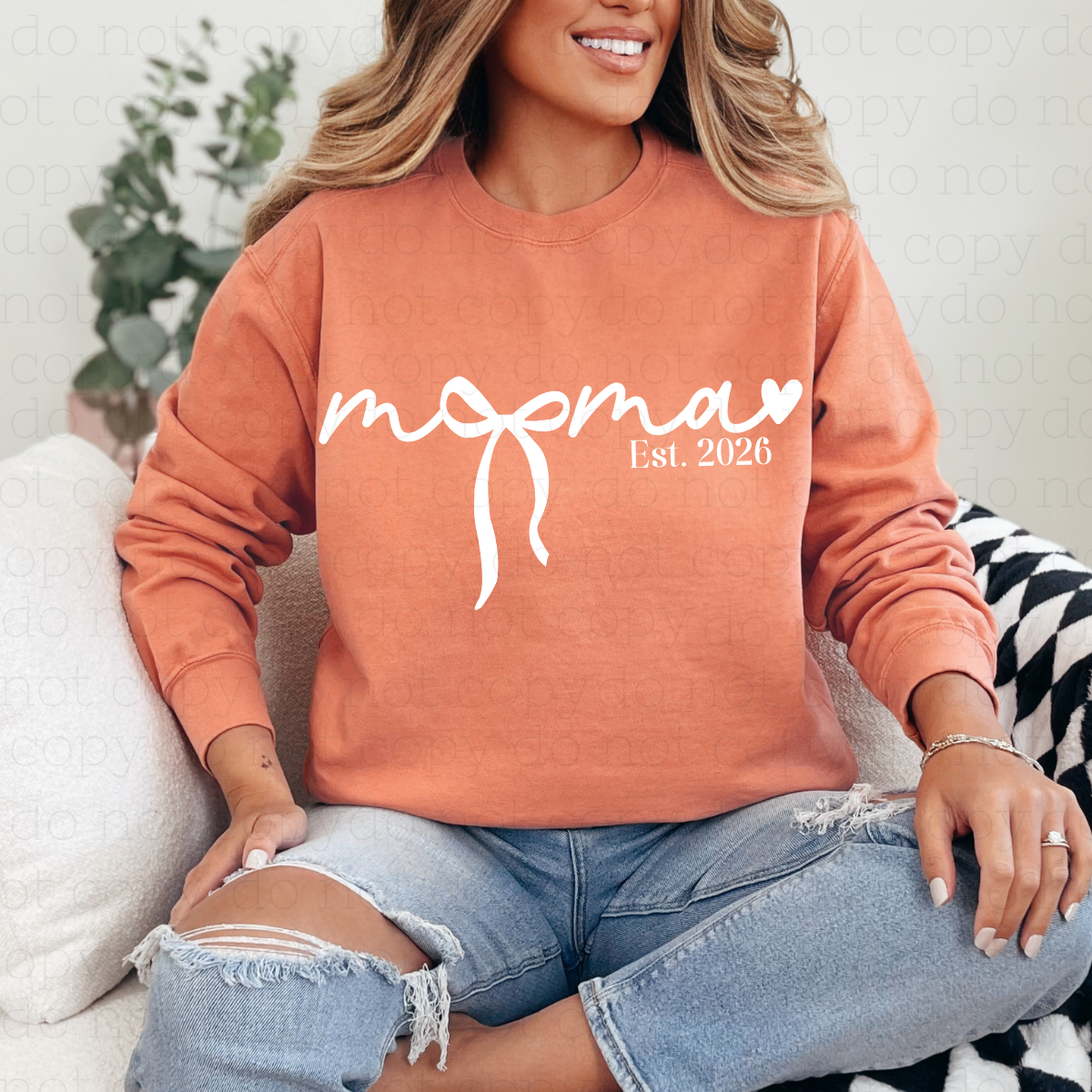 COQUETTE MAMA EST 2026 - WHITE TEXT - DTF TRANSFER