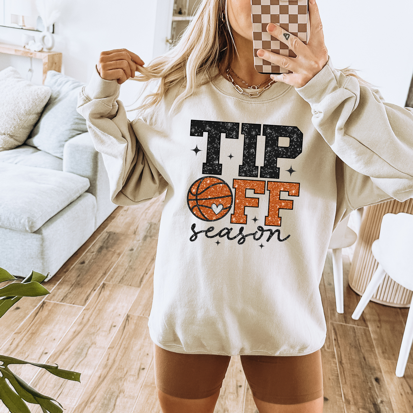 TIP OFF SEASON *FAUX GLITTER* - DTF TRANSFER - Hectic Momma Printing