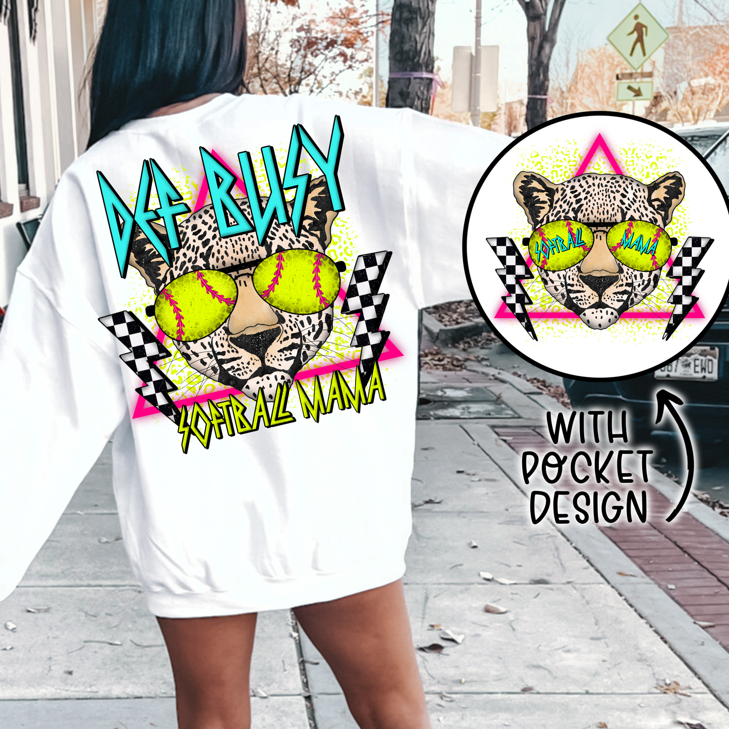 DEF BUSY SOFTBALL MAMA - DTF TRANSFER - Hectic Momma Printing