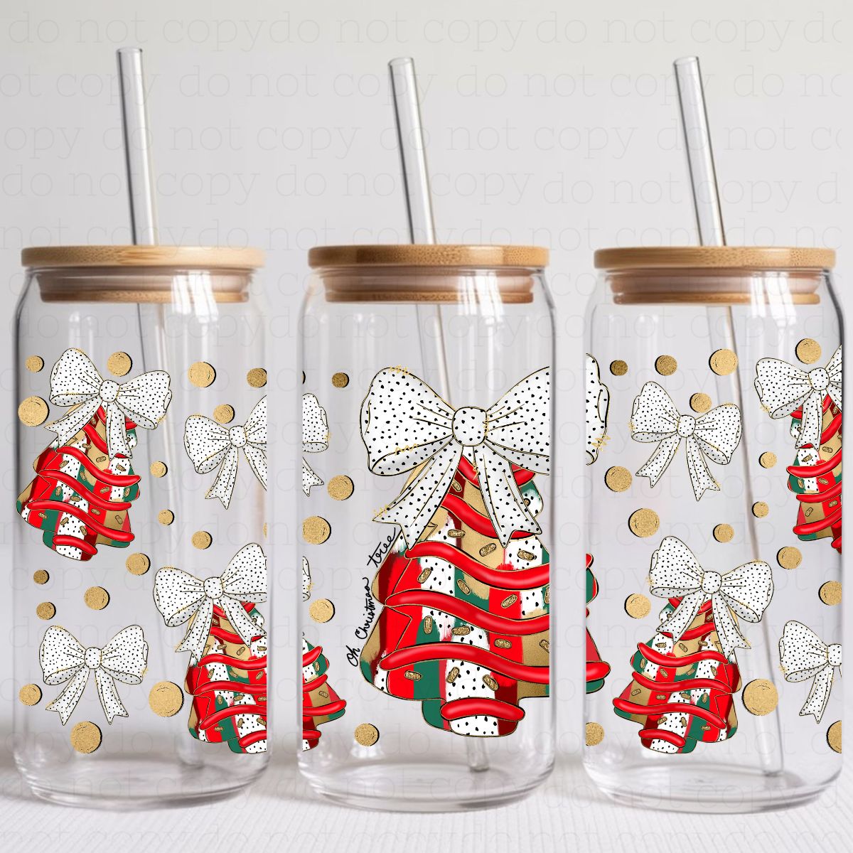 COQUETTE CHRISTMAS TREE CAKES - UV DTF