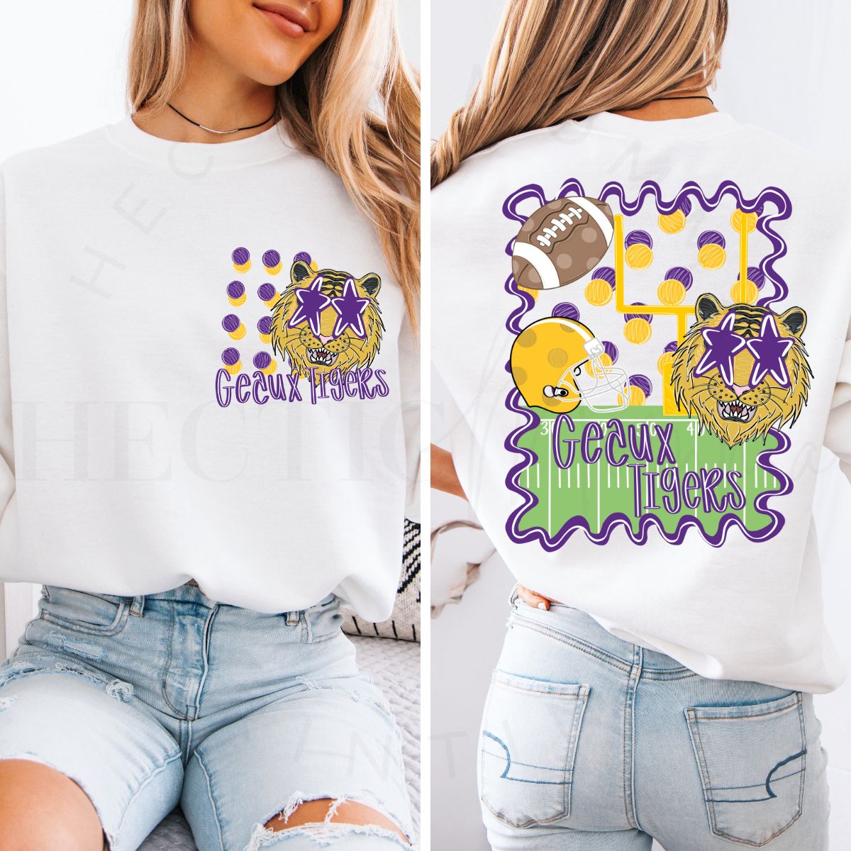 GEAUX TIGERS *FRONT+BACK* - DTF TRANSFER