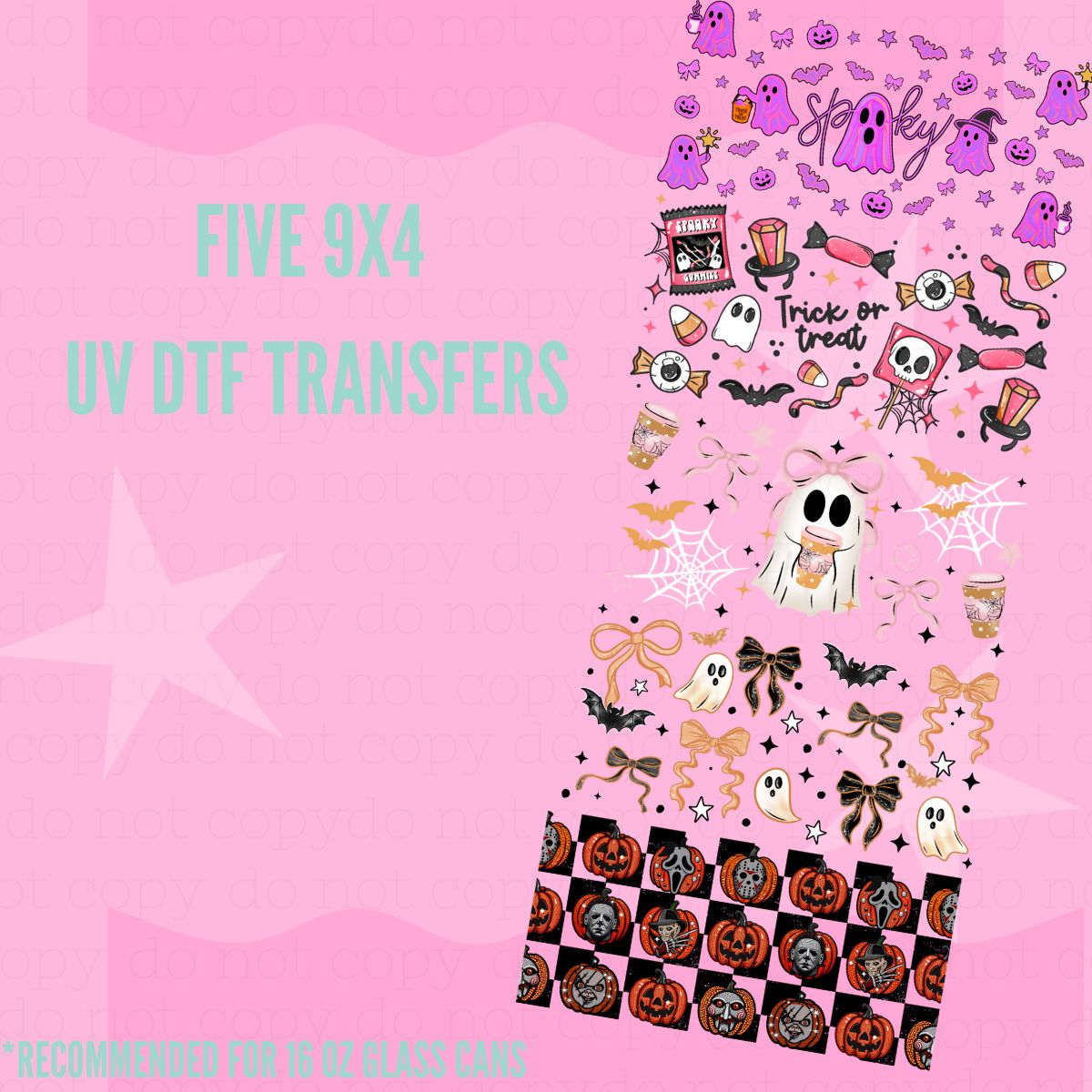 HALLOWEEN 2025 - 22X12 - UV DTF PREMADE GANG SHEET - Hectic Momma Printing