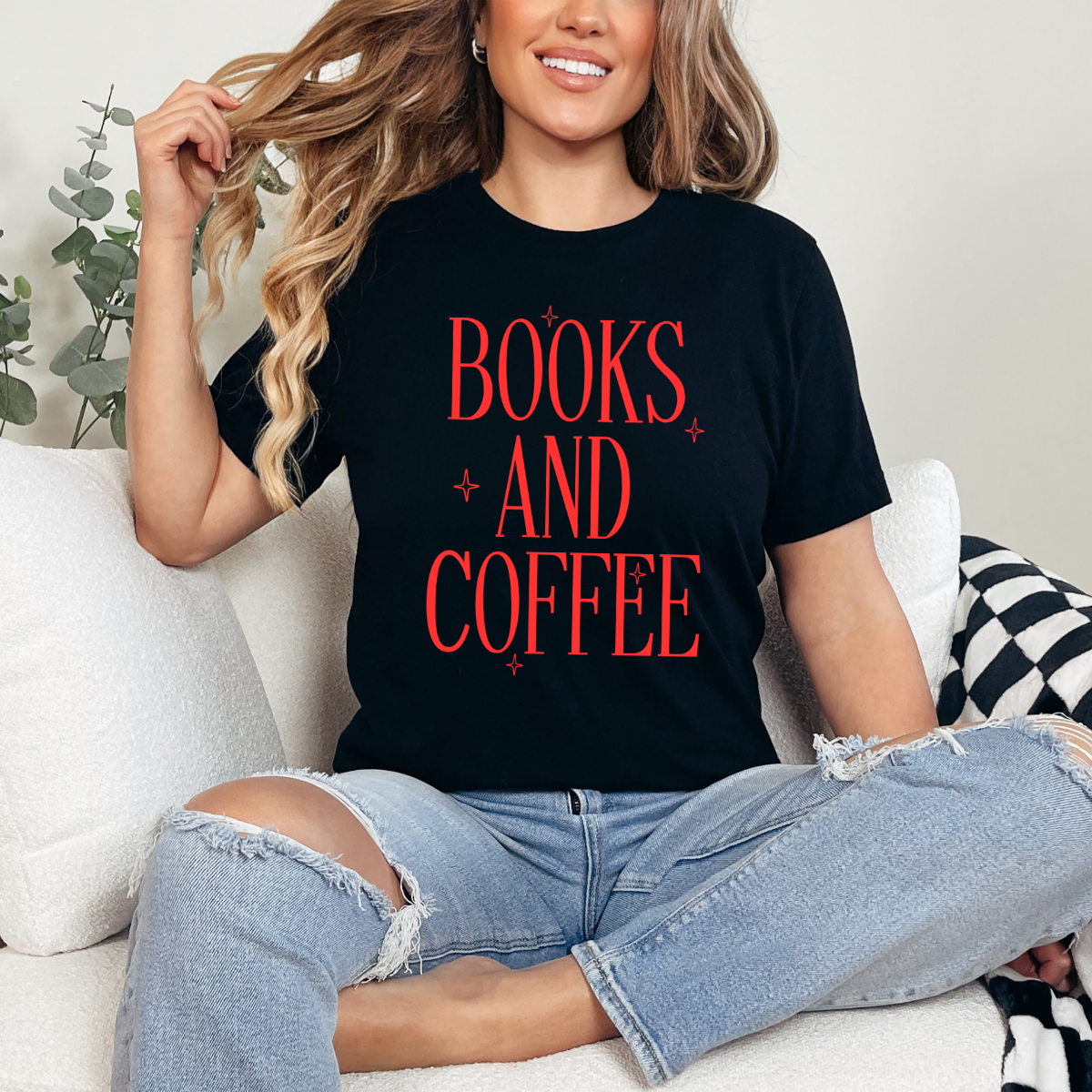 BOOKS AND COFFEE - DTF TRANSFER - Hectic Momma Printing
