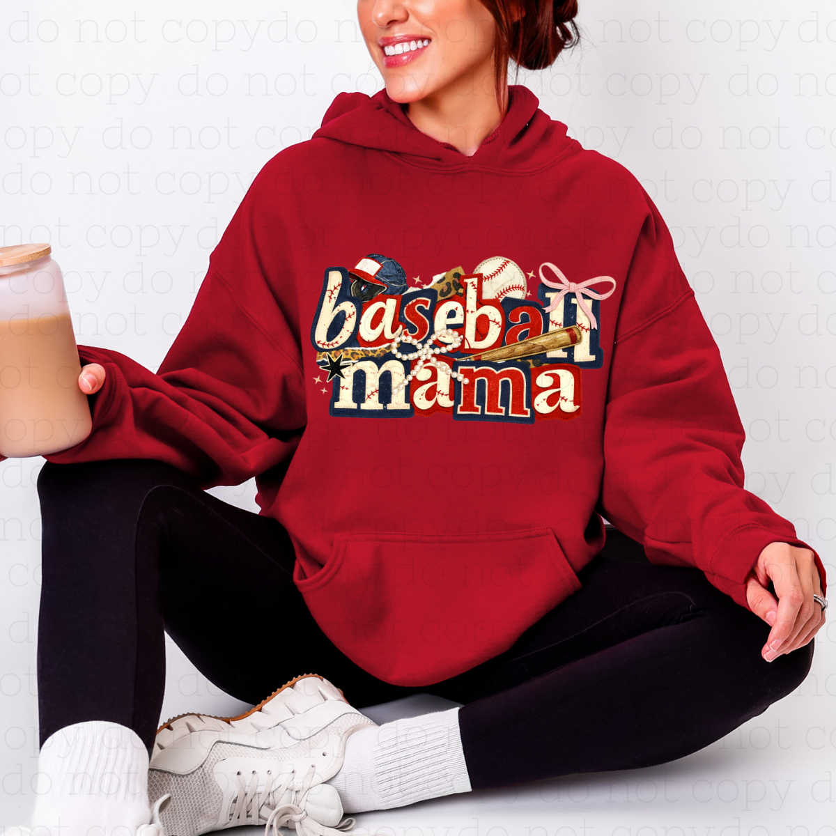 COQUETTE BASEBALL MAMA - FAUX PEARL - DTF TRANSFER