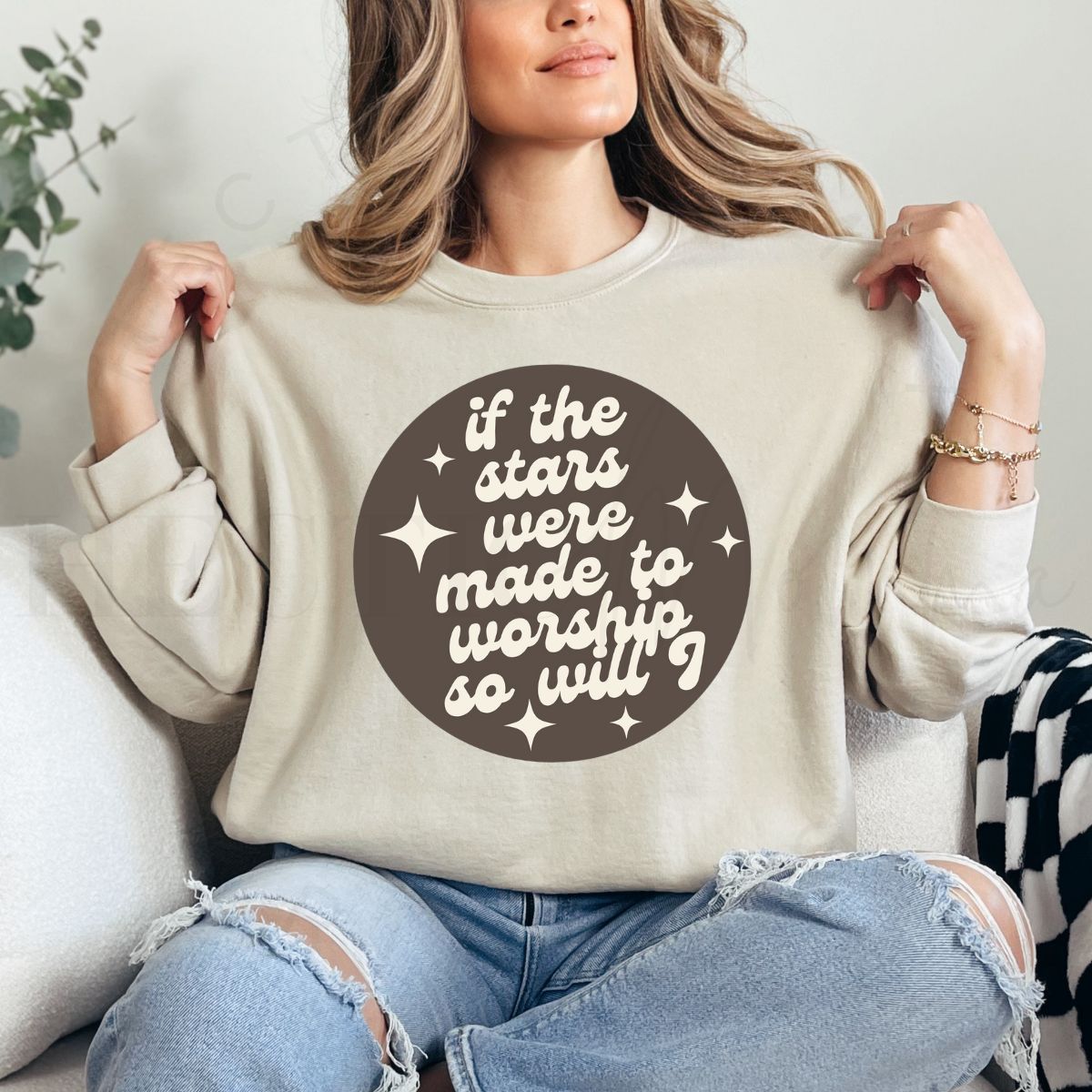 IF THE STARS WERE MADE TO WORSHIP SO WILL I - DTF TRANSFER - Hectic Momma Printing