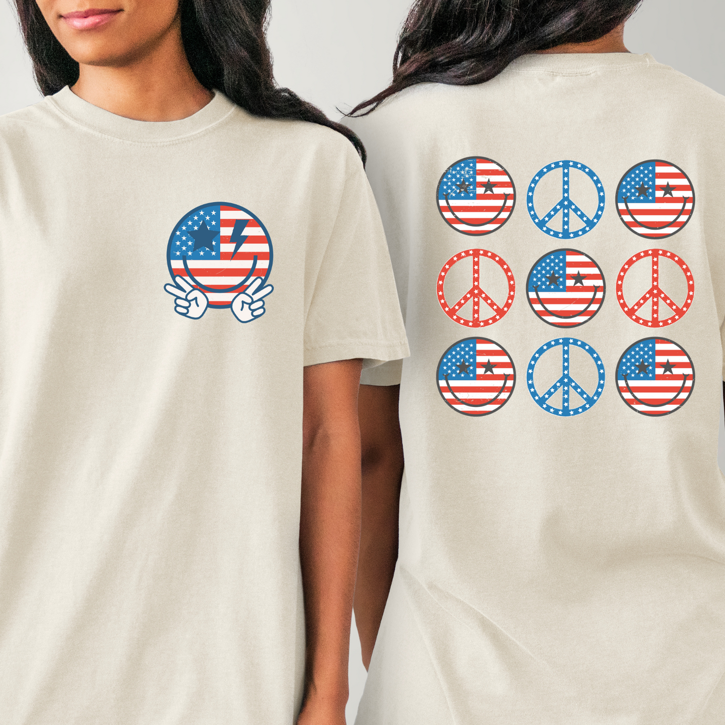 VINTAGE AMERICA PEACE TRANSFER & POCKET - Hectic Momma Printing