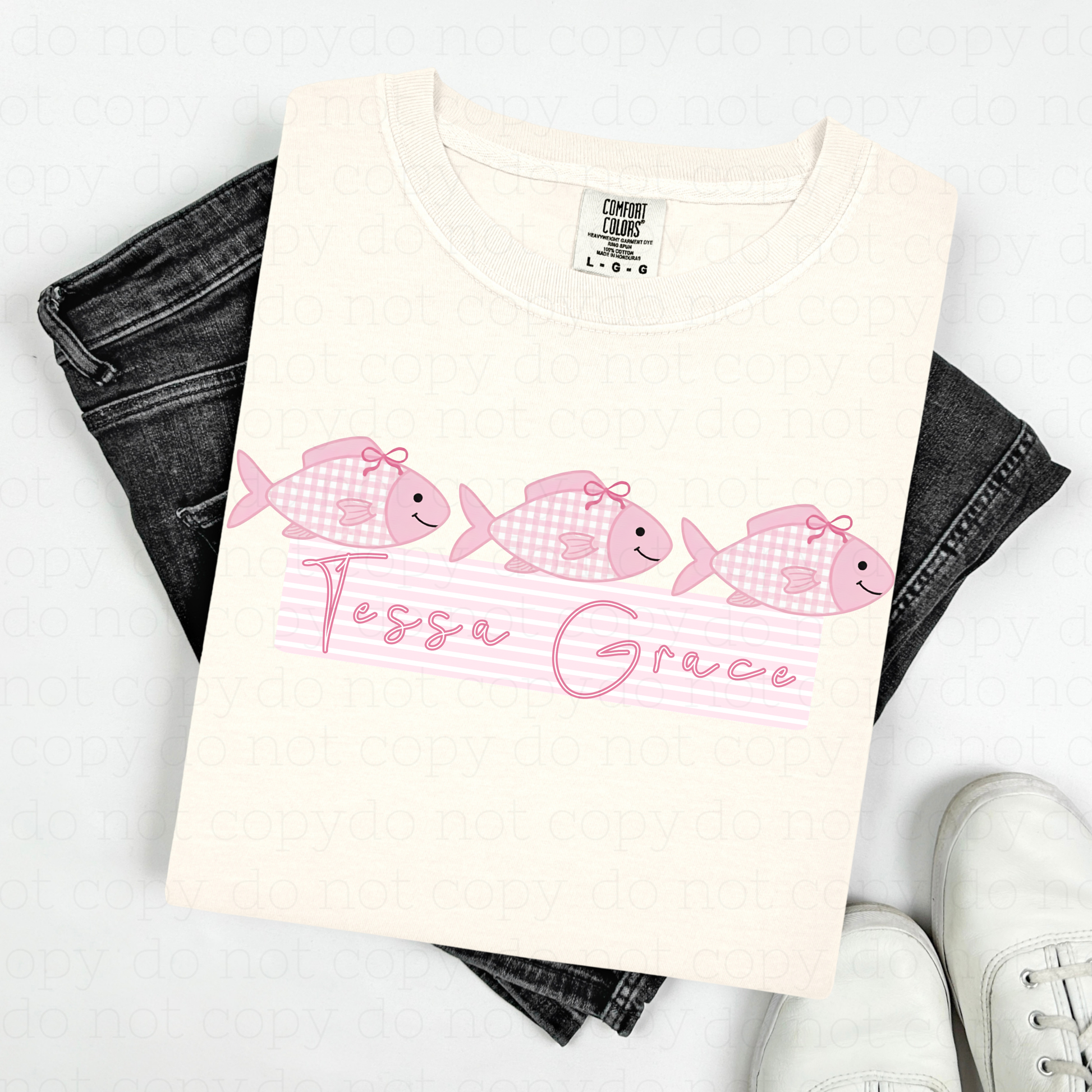 COQUETTE GIRL FISH - CUSTOM TRANSFER - Hectic Momma Printing