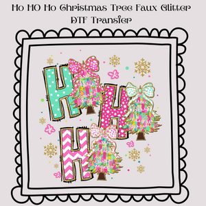 HOHOHO Christmas Tree Faux Glitter