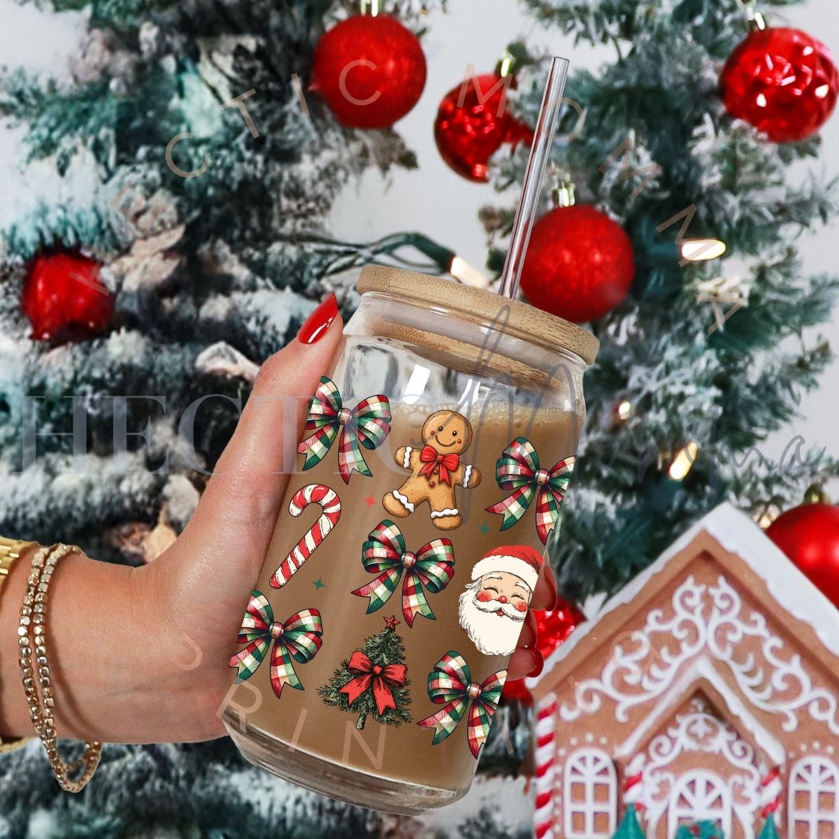 COQUETTE SANTA GINGERBREAD & CANDY CANES - UV DTF