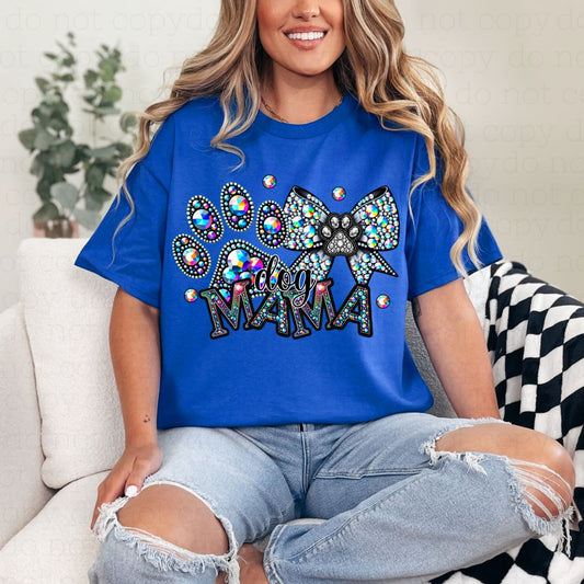 COQUETTE DOG MAMA *FAUX RHINESTONES* - DTF TRANSFER