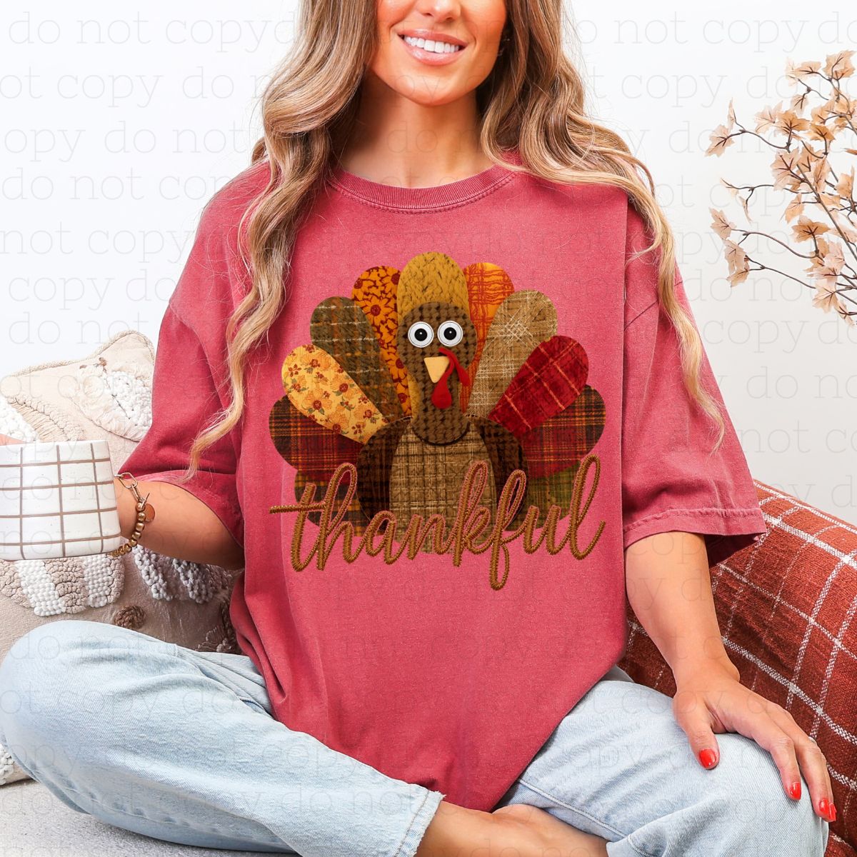 PATCHWORK THANKFUL - DTF TRANSFER