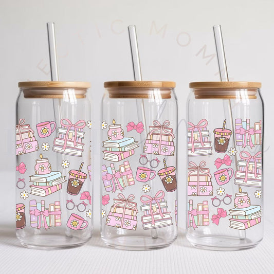 COQUETTE BOOKS COFFEE & BOWS - UV DTF