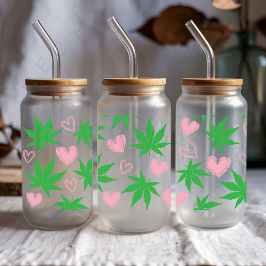 CANNABIS & HEARTS - UV DTF