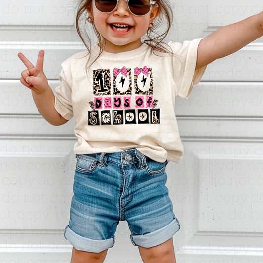 COQUETTE 100 DAYS OF SCHOOL - ANIMAL PRINT - DTF TRANSFER