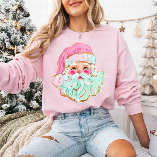 PINK PAINTED SANTA - DTF TRANSFER