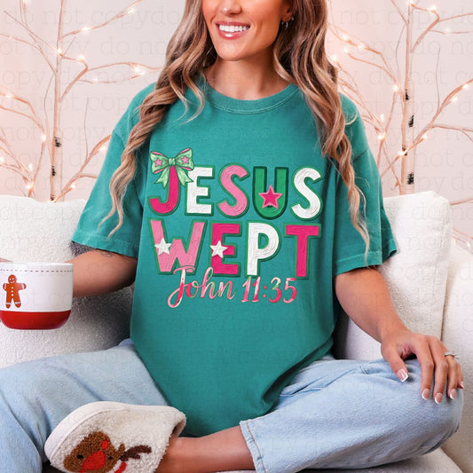 COQUETTE JESUS WEPT - DTF TRANSFER