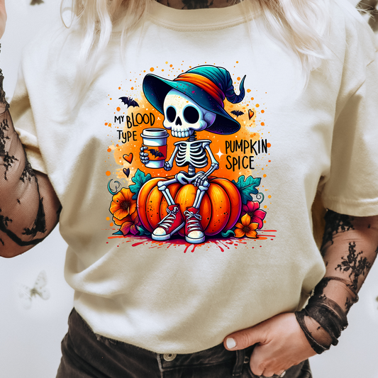 my blood type is pumpkin spice dtf transfer