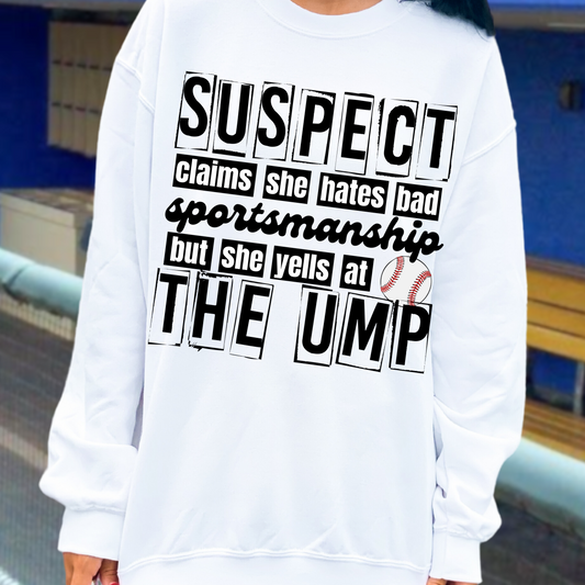 SUSPECT BASEBALL - DTF TRANSFER - Hectic Momma Printing