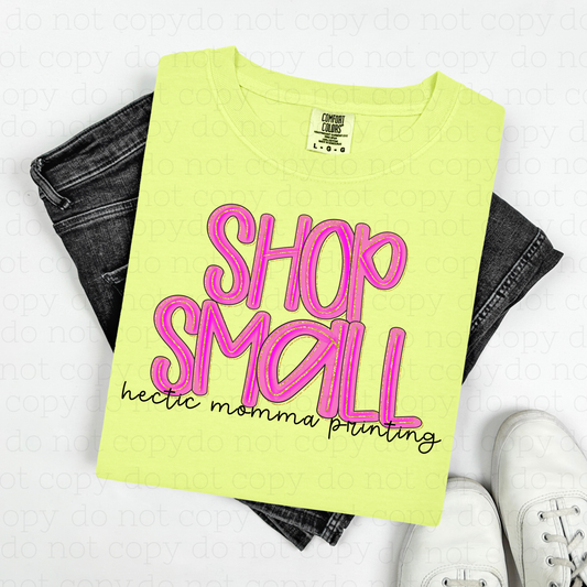 PINK GLITTER FLORAL SHOP SMALL - FAUX GLITTER - CUSTOM TRANSFER - Hectic Momma Printing