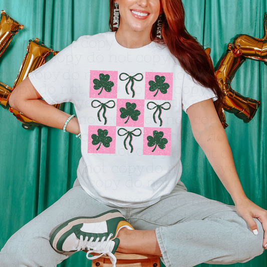 COQUETTE SHAMROCK GRID - DTF TRANSFER - Hectic Momma Printing