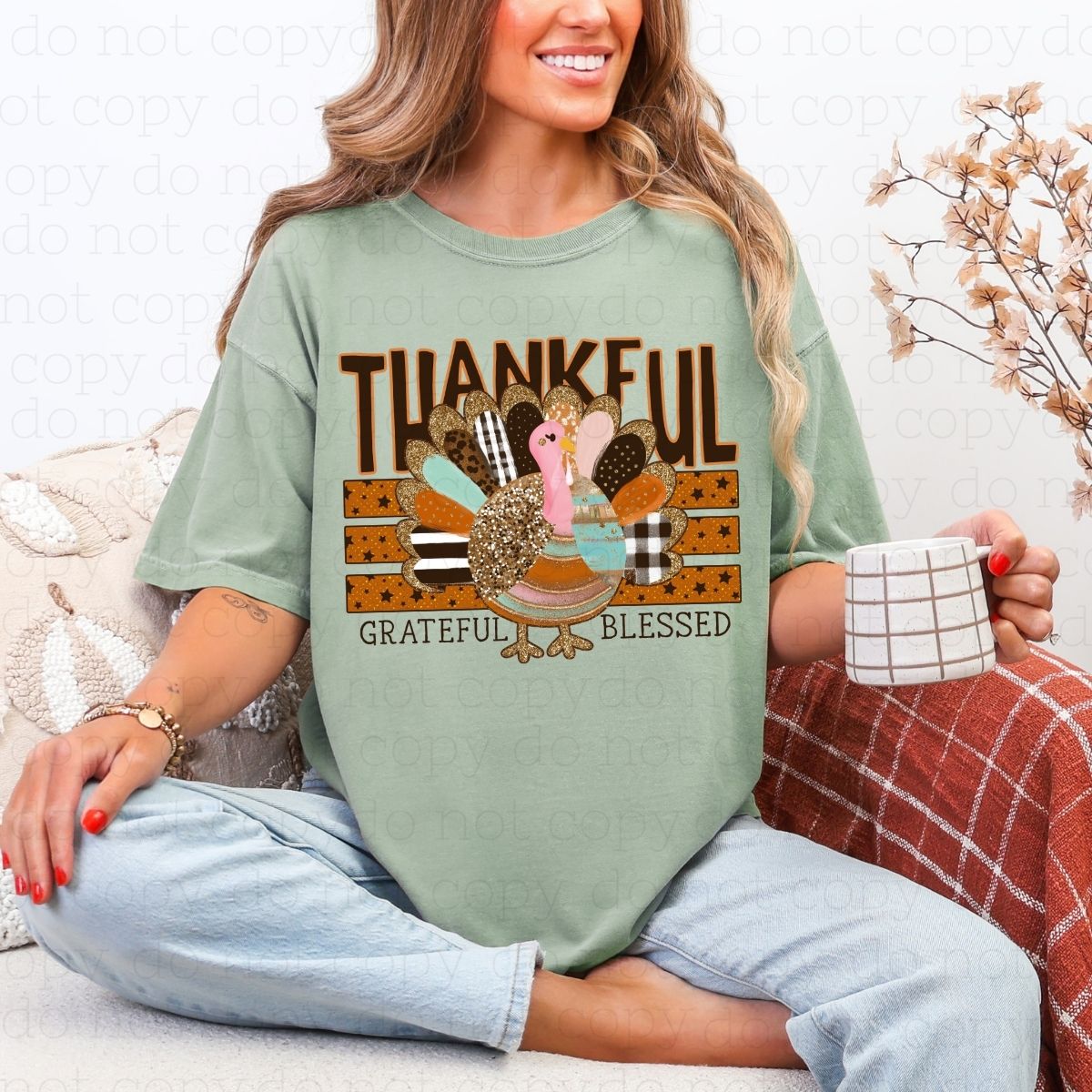 THANKFUL GRATEFUL BLESSED - DTF TRANSFER