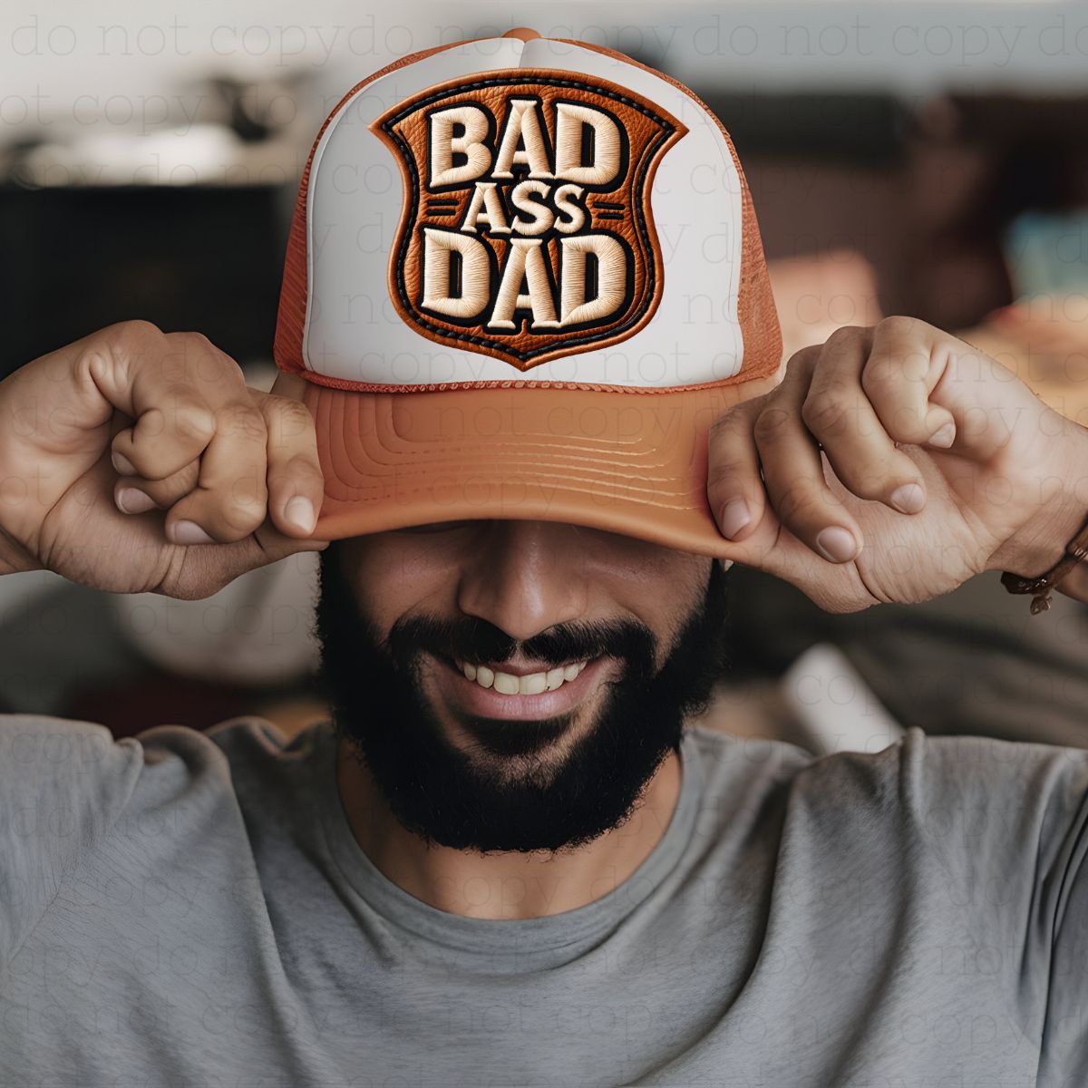 BAD ASS DAD *FAUX EMBROIDERY/PATCH* - DTF TRANSFER