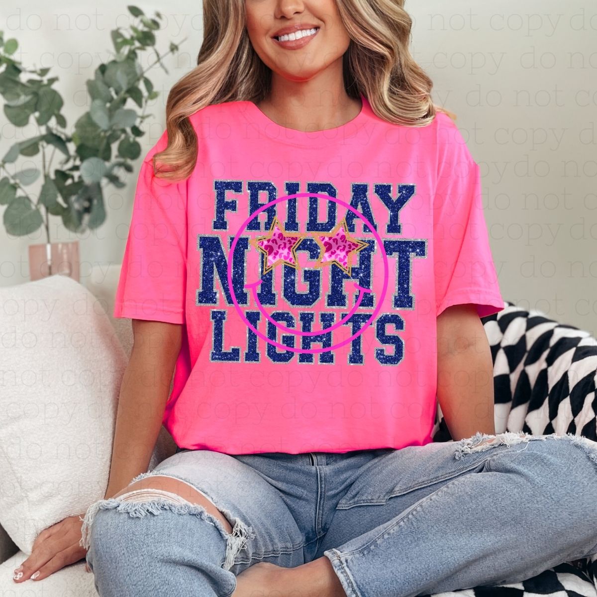 FRIDAY NIGHT LIGHTS *FAUX GLITTER* - DTF TRANSFER