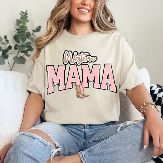 COQUETTE WESTERN MAMA *W/GRUNGE* - DTF TRANSFER