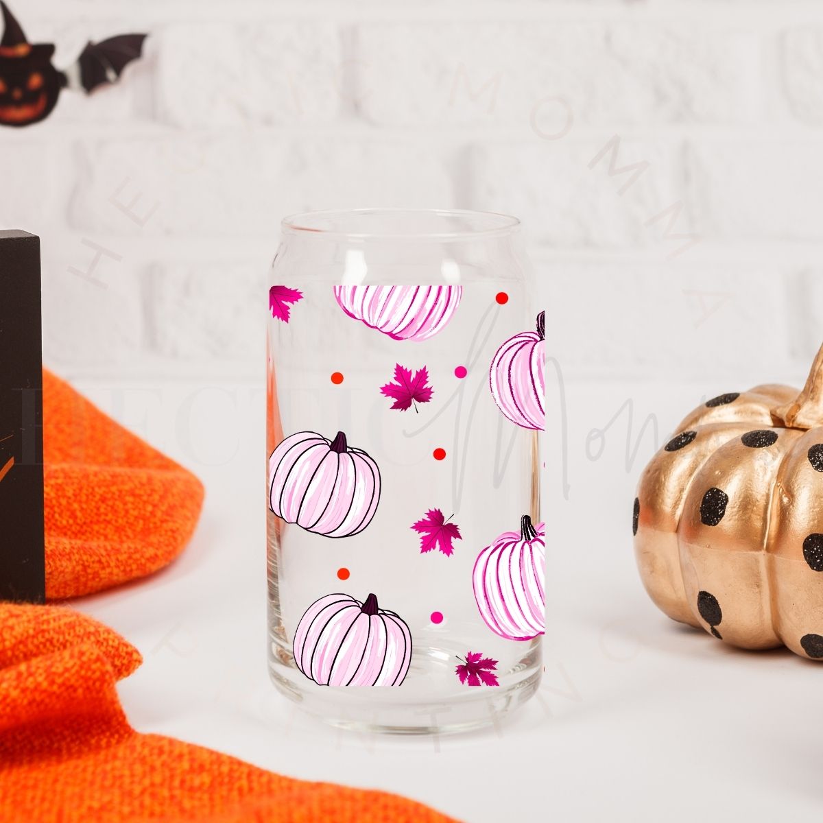 PINK PUMPKINS & PINK LEAVES - UV DTF