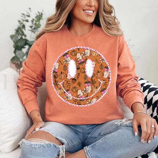 FALL SMILEY FACE - DTF TRANSFER