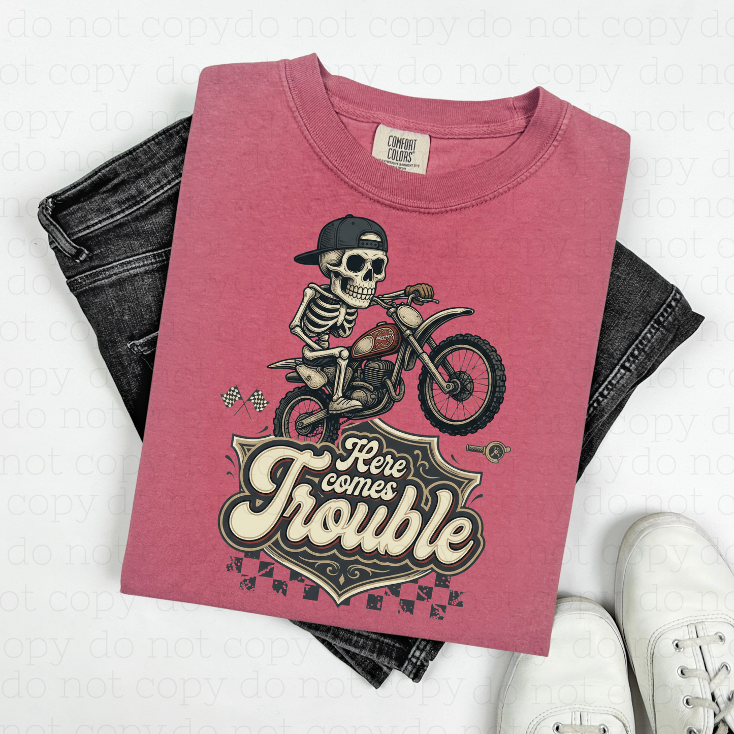 HERE COMES TROUBLE - DTF TRANSFER