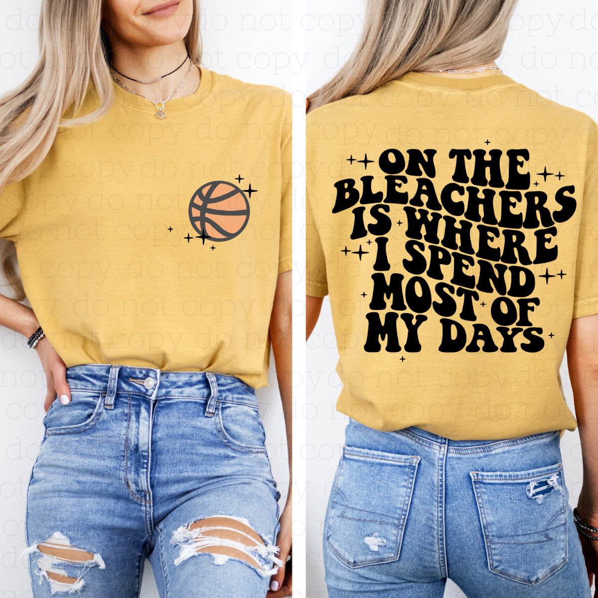 ON THE BLEACHERS - BASKETBALL - FRONT+BACK - DTF TRANSFER - Hectic Momma Printing