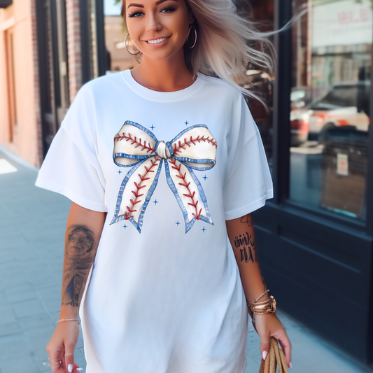BASEBALL BOW   - DTF TRANSFER - Hectic Momma Printing