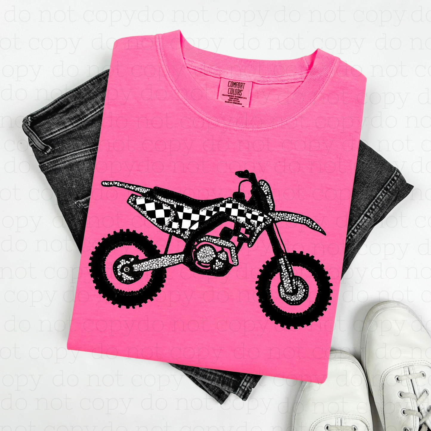 DIRT BIKE - FAUX RHINESTONES - DTF TRANSFER