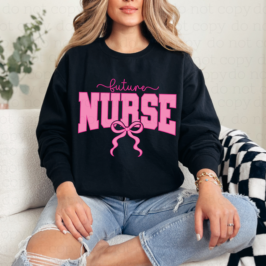 COQUETTE FUTURE NURSE - DTF TRANSFER - Hectic Momma Printing