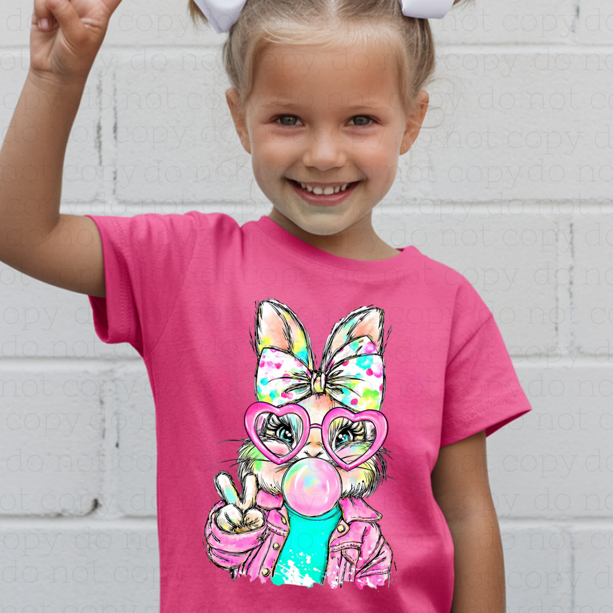 COQUETTE PREPPY EASTER BUNNY - DTF TRANSFER - Hectic Momma Printing