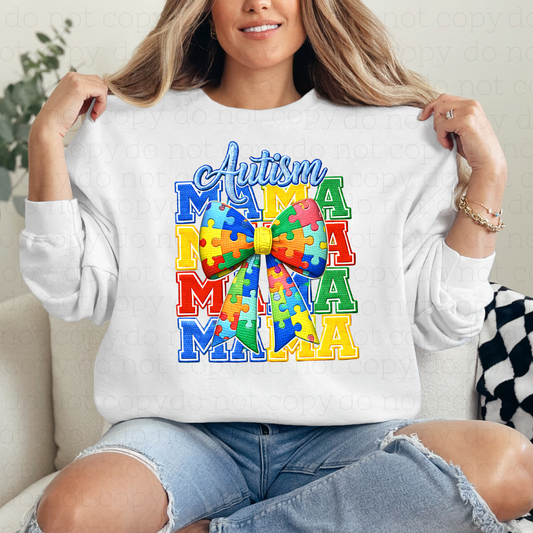 COQUETTE AUTISM MAMA - FAUX YARN - DTF TRANSFER