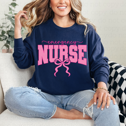 COQUETTE EMERGENCY NURSE - DTF TRANSFER - Hectic Momma Printing