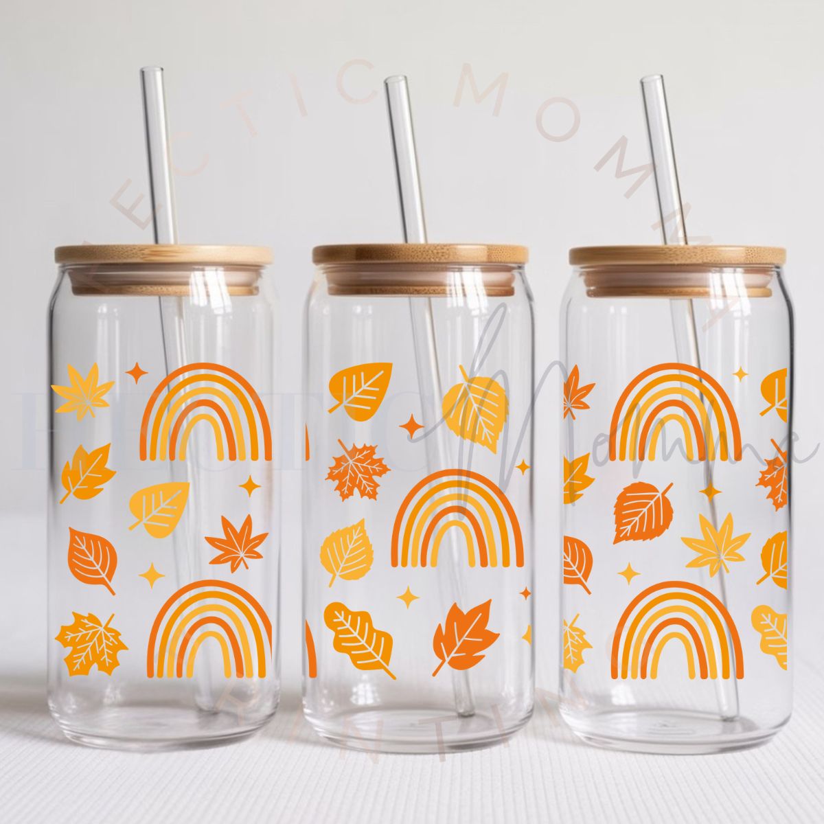 FALL LEAVES & RAINBOWS - UV DTF