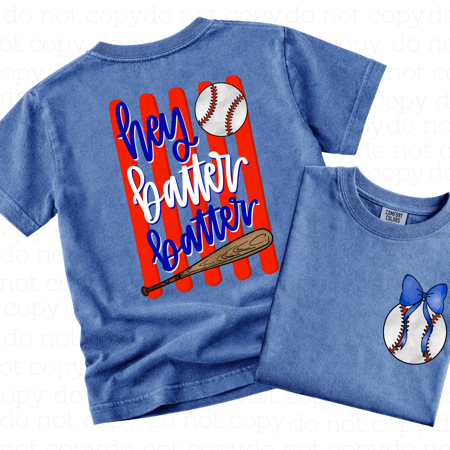 COQUETTE HEY BATTER BATTER - BASEBALL - FRONT+BACK - DTF TRANSFER