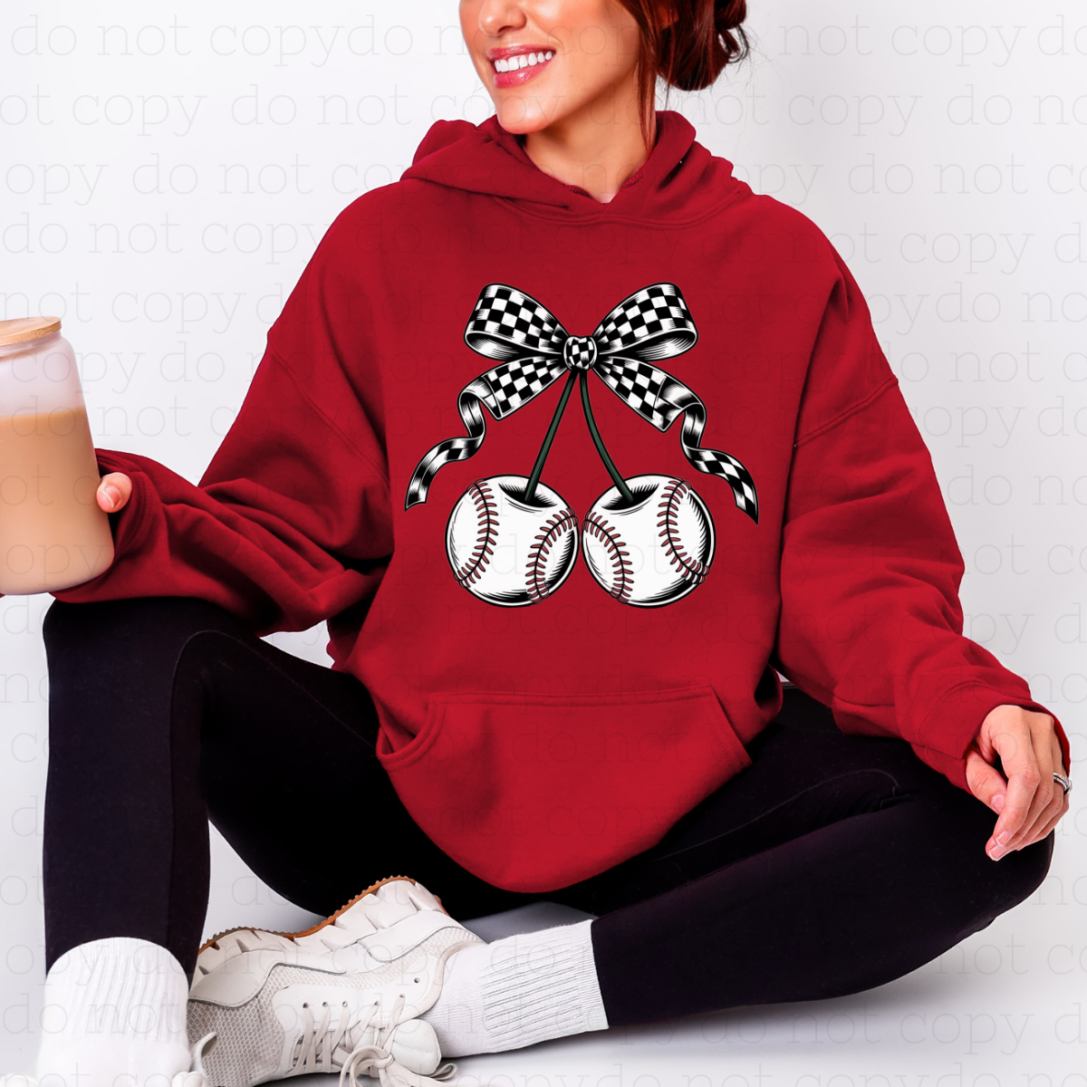 COQUETTE BASEBALL CHERRIES - DTF TRANSFER - Hectic Momma Printing