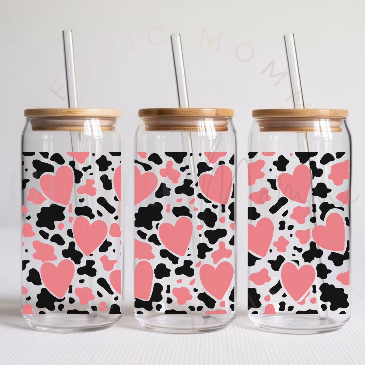 PINK HEARTS - UV DTF