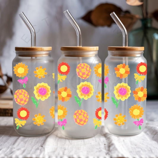 FLORAL CRAYON DOODLE - UV DTF