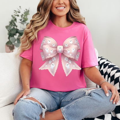 PINK GHOST BOW - DTF TRANSFER